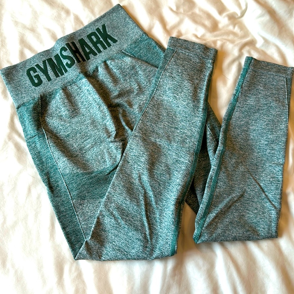 Green gym shark - squat proof leggings.
